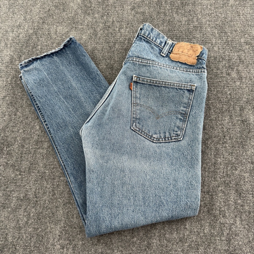 VTG Levis 505 Jeans Mens 33X29 Blue Straight Made in USA 70s 80s Orange Tab